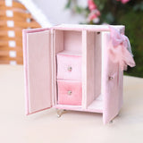Pink Closet Shape Jewelry Box Bracelet Ring Display Organizer