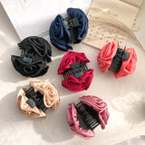 Pink Coffee Red Flowers Hair Claws Jaw Clips for Women