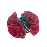 Pink Coffee Red Flowers Hair Claws Jaw Clips for Women
