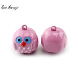 Pink Enamel Cartoon Bells Hanging Bell Charms