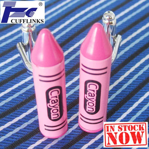Pink Crayon Cufflink Cuff Link 2 Pairs Offer