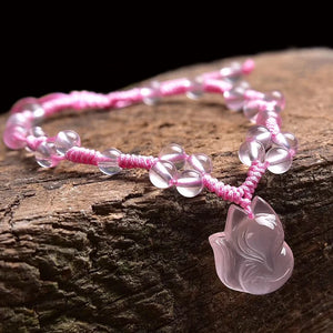 Pink Crystal Anklets Fox Anklets Purple Crystal Anklets Fox Women's Jewelry Drop