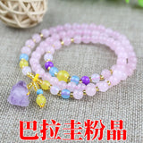 Pink Crystal Bracelet Three Circles Girl Jewelry