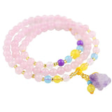 Pink Crystal Bracelet Three Circles Girl Jewelry