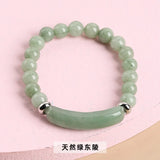 Pink Crystal Bridge Bracelet Green Dongling Tiger Eye Stone Hand String
