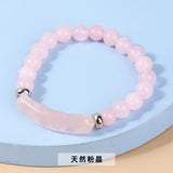 Pink Crystal Bridge Bracelet Green Dongling Tiger Eye Stone Hand String