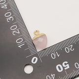 Pink Crystal Charms Brass 18k Plated Heart Pendant Beads DIY Jewelry