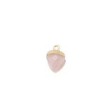 Pink Crystal Charms Brass 18k Plated Heart Pendant Beads DIY Jewelry