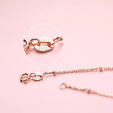 Pink Crystal Necklace Female Strawberry Crystal 925 Sterling Silver