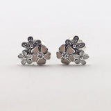 Pink Daisy Blossom Earrings Stud 925 Sterling Silver Jewelry For Woman