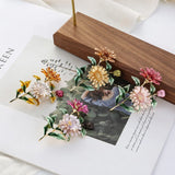 Pink Daisy Bouquet Enamel Brooches Metal Flowers Weddings Banquet Brooch Pins
