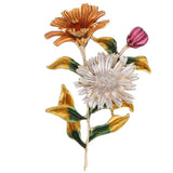 Pink Daisy Bouquet Enamel Brooches Metal Flowers Weddings Banquet Brooch Pins