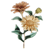 Pink Daisy Bouquet Enamel Brooches Metal Flowers Weddings Banquet Brooch Pins