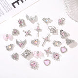 Sweet Heart Girl Pink Diamond Charm Pendant Base Metal DIY Necklace Jewelry