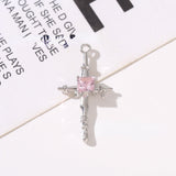Sweet Heart Girl Pink Diamond Charm Pendant Base Metal DIY Necklace Jewelry