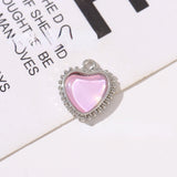 Sweet Heart Girl Pink Diamond Charm Pendant Base Metal DIY Necklace Jewelry