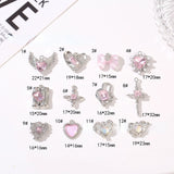 Sweet Heart Girl Pink Diamond Charm Pendant Base Metal DIY Necklace Jewelry