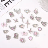 Sweet Heart Girl Pink Diamond Charm Pendant Base Metal DIY Necklace Jewelry