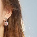 Pink Diamond Love Zircon Necklace Set