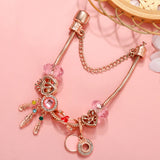 Pink Dreamcatcher & Beads Charm Pendant Bracelet DIY Jewelry Making