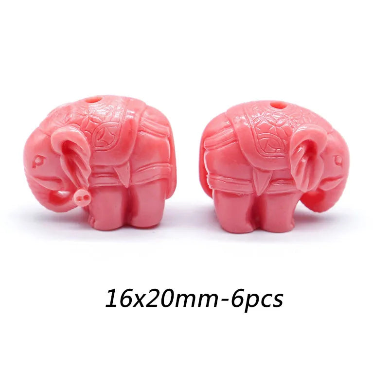 Pink Elephant Coral Beads For Jewelry Making 20x16mm