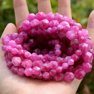 Pink Faceted Tourmaline Beads 15'' 6/8/10mm