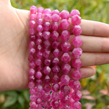 Pink Faceted Tourmaline Beads 15'' 6/8/10mm