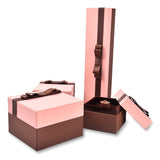 Pink Jewelry Box Packaging with Silk Bow Ribbon