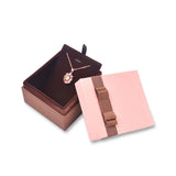 Pink Jewelry Box Packaging with Silk Bow Ribbon