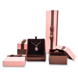 Pink Jewelry Box Packaging with Silk Bow Ribbon