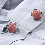 Pink Clover Fabric Stone Cufflinks