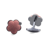 Pink Clover Fabric Stone Cufflinks