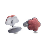 Pink Clover Fabric Stone Cufflinks