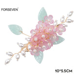 Pearl Flower Hair Pins Clips Women Girls Headpieces Hairgrips