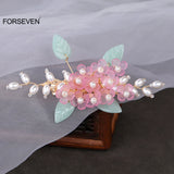 Pearl Flower Hair Pins Clips Women Girls Headpieces Hairgrips