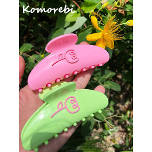 Pink Flower Solid Shark Clip Hair Claws Tulip Hairpin