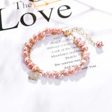 Pink Freshwater Pearl Bracelet Women Girl Gift Charming Jewellery