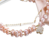 Pink Freshwater Pearl Bracelet Women Girl Gift Charming Jewellery