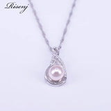 Pink Freshwater Pearl Silver 925 Jewelry Set Zircon Costume Jewelry Set