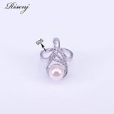 Pink Freshwater Pearl Silver 925 Jewelry Set Zircon Costume Jewelry Set