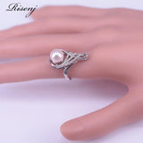 Pink Freshwater Pearl Silver 925 Jewelry Set Zircon Costume Jewelry Set