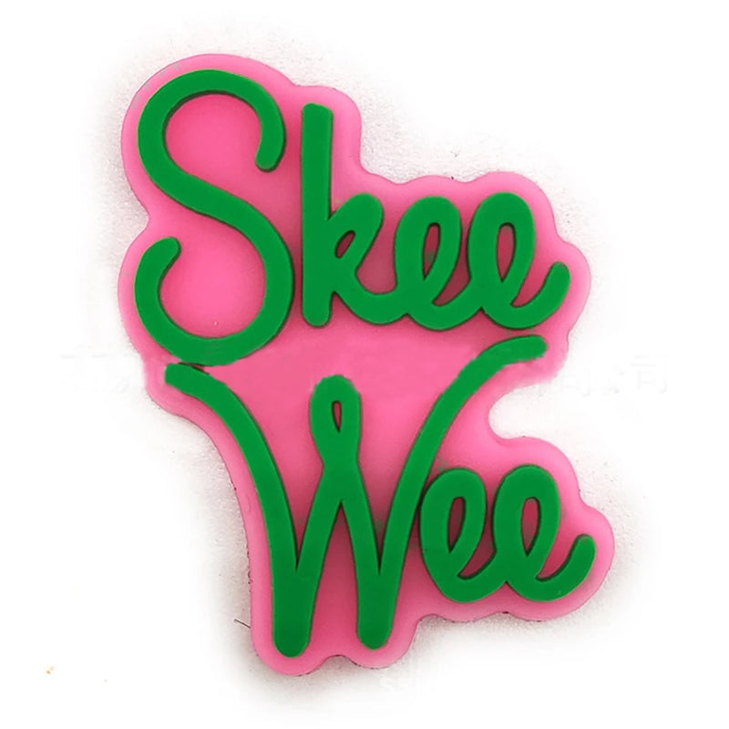 Pink Green Greek Style Plastic Shoe Buckle Flower Charm