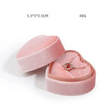 Heart Shaped Jewlery Box Corduroy Ring Pendant Storage Box