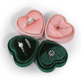 Heart Shaped Jewlery Box Corduroy Ring Pendant Storage Box