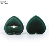 Heart-Shaped Corduroy Jewelry Box Pink/Green