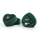 Heart Shaped Jewlery Box Corduroy Ring Pendant Storage Box