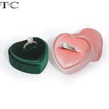 Heart-Shaped Corduroy Jewelry Box Pink/Green