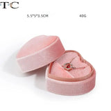 Heart-Shaped Corduroy Jewelry Box Pink/Green