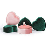 Heart Shaped Jewlery Box Corduroy Ring Pendant Storage Box