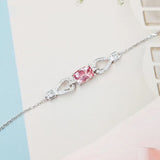 18K Pink Tourmaline Bracelet with Zircon Inlay